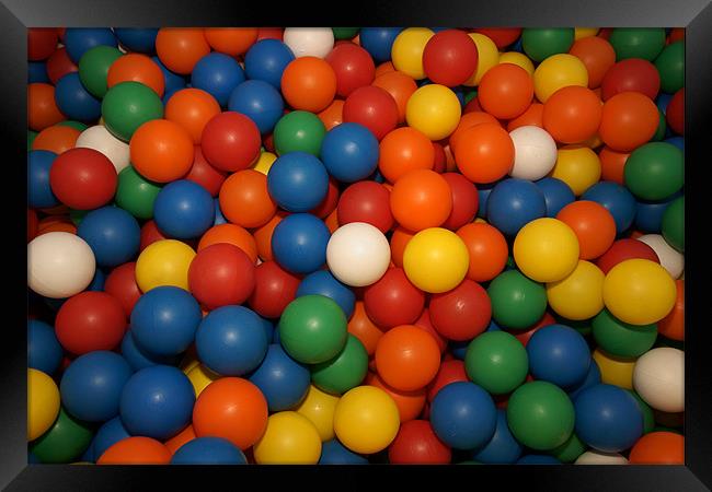 Coloured Balls for background Framed Print by David (Dai) Meacham