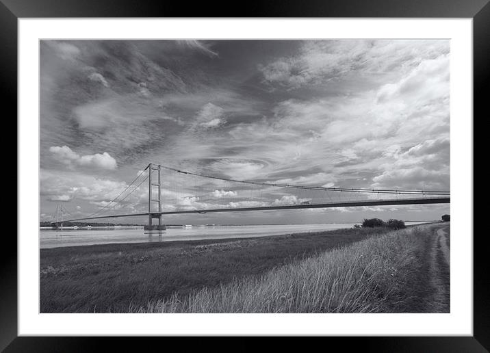 Humber Bridge from Barton on Humber Framed Mounted Print by Graham Lester George