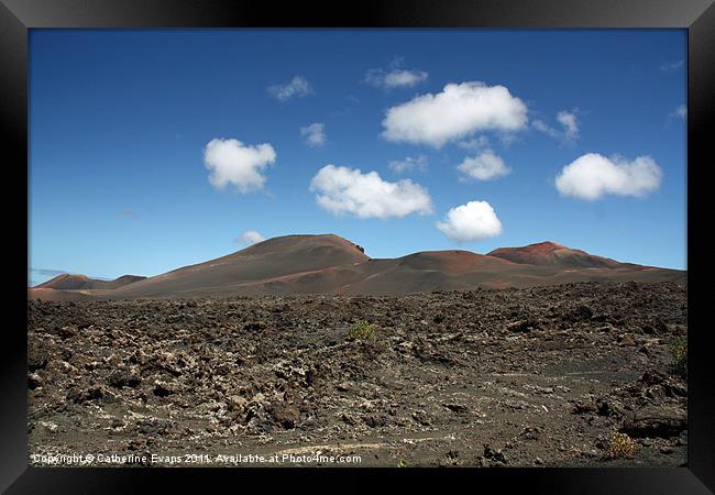 Volcanoes and Clouds Framed Print by Catherine Fowler