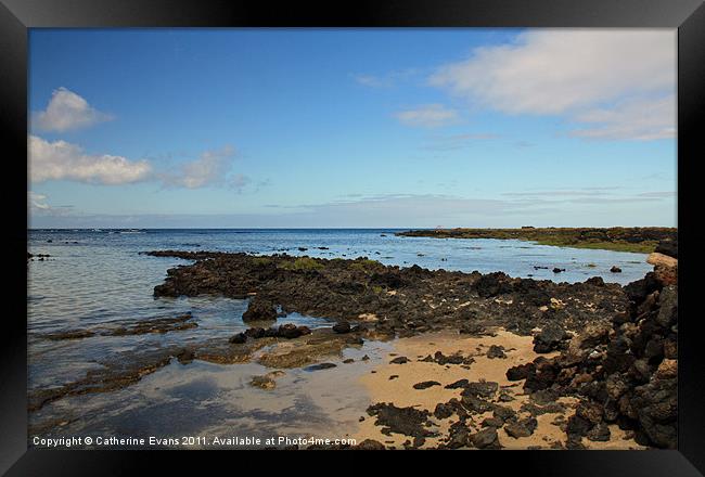 The Rock Beach, Orzola, Lanzarote Framed Print by Catherine Fowler
