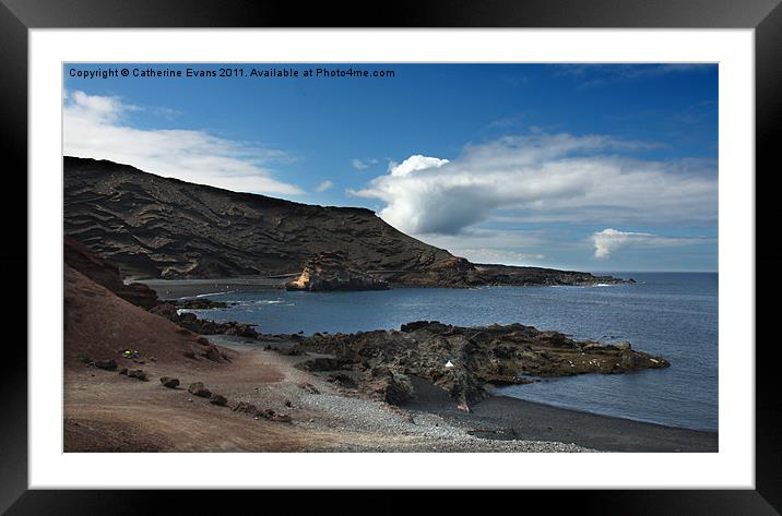 Beach at El Golfo Framed Mounted Print by Catherine Fowler