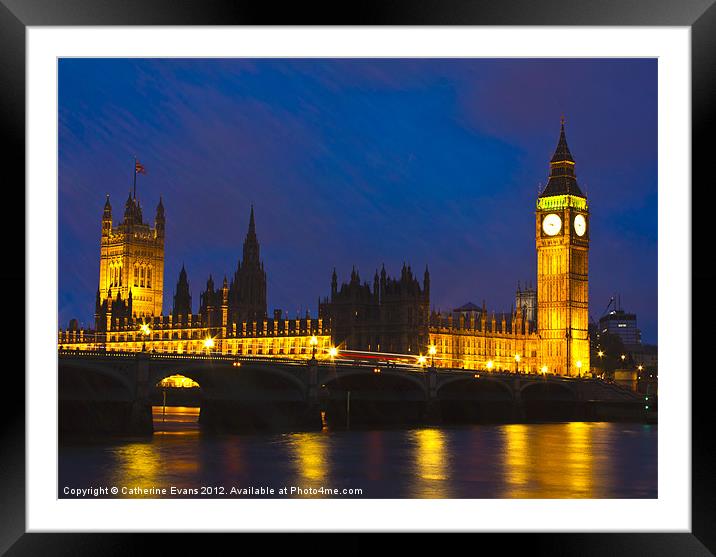 Big Ben and Westminster Bridge Framed Mounted Print by Catherine Fowler