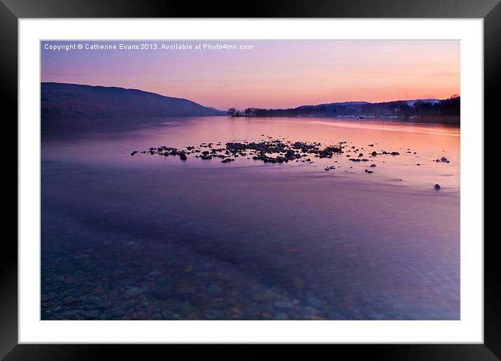 Last light on Coniston Water Framed Mounted Print by Catherine Fowler