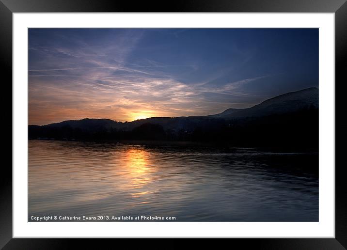 Sunset on Coniston Water Framed Mounted Print by Catherine Fowler