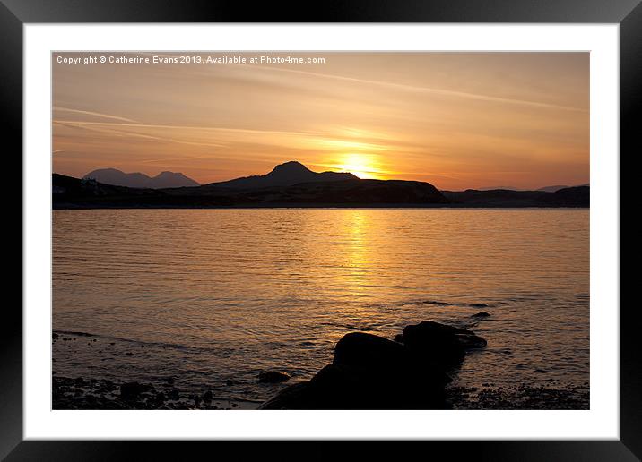 Sunrise from Criccieth Beach Framed Mounted Print by Catherine Fowler