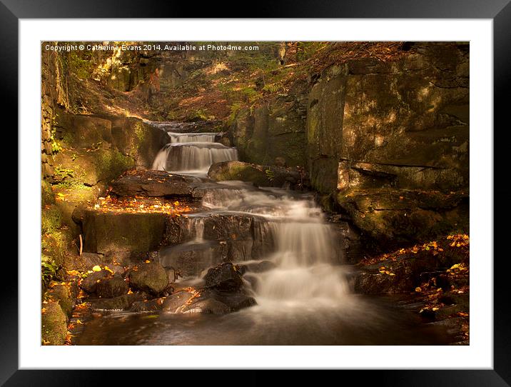  Lumsdale Valley Waterfall Framed Mounted Print by Catherine Fowler