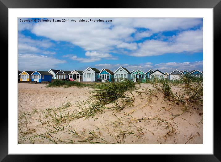  Beach Huts on Hengistbury Head Framed Mounted Print by Catherine Fowler