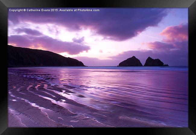  Holywell Bay Sunset #2 Framed Print by Catherine Fowler