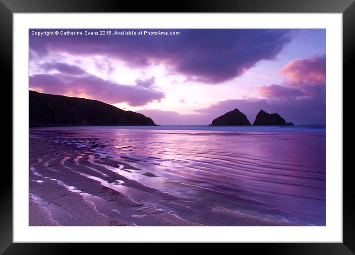  Holywell Bay Sunset #2 Framed Mounted Print by Catherine Fowler