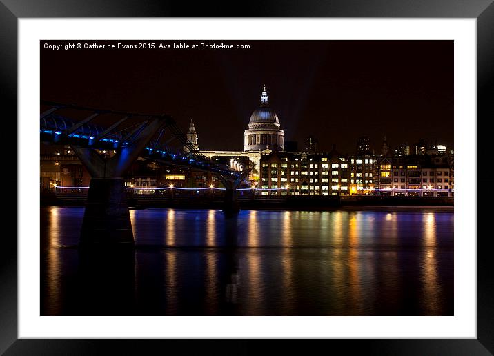  St Paul's Cathedral at Night Framed Mounted Print by Catherine Fowler