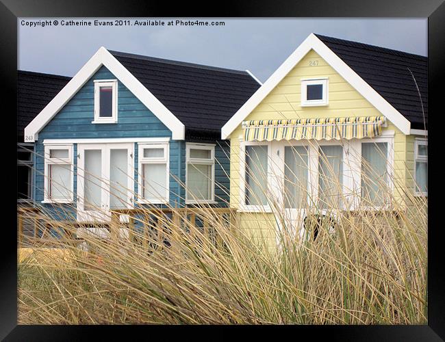 Beach Huts on Mudeford Spit Framed Print by Catherine Fowler