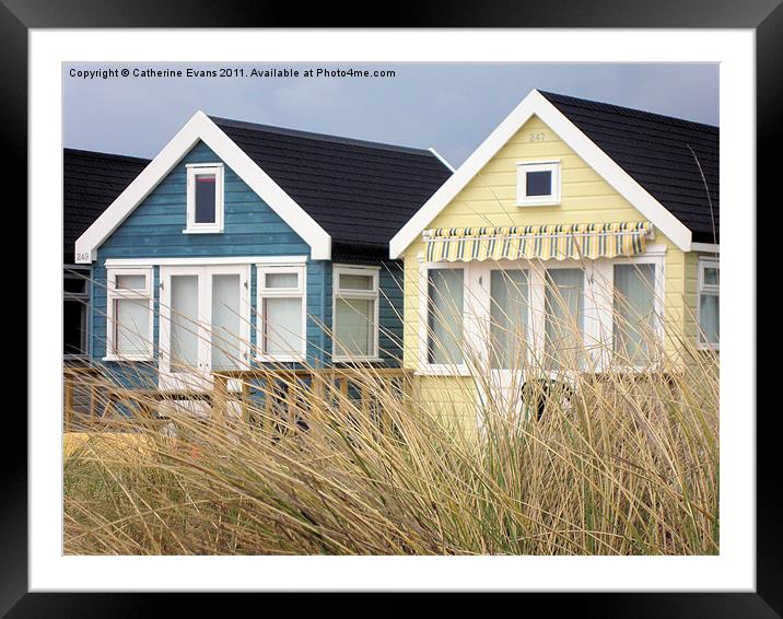 Beach Huts on Mudeford Spit Framed Mounted Print by Catherine Fowler