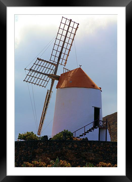 Windmill at Guatiza Framed Mounted Print by Catherine Fowler