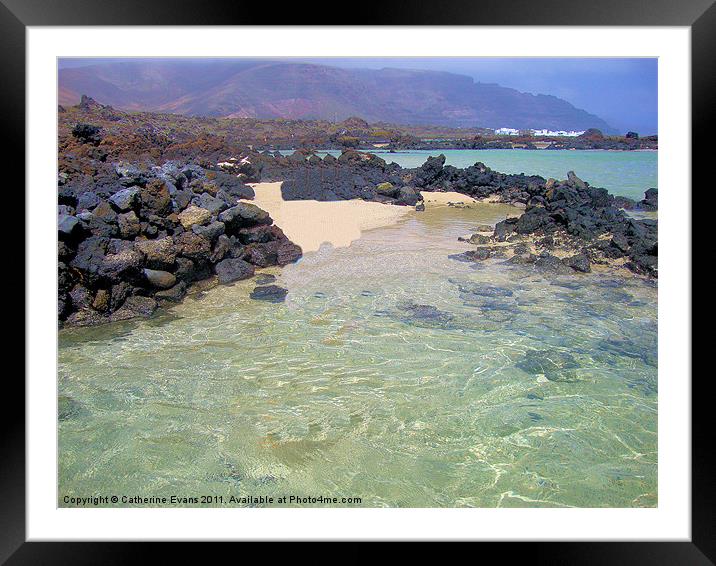 Playa de Caleton Blanco, Lanzarote Framed Mounted Print by Catherine Fowler