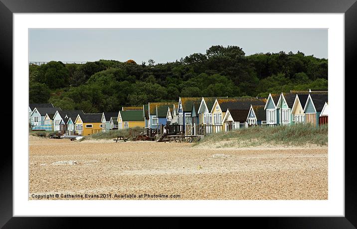 Beach huts on Hengistbury Head, Mudeford Framed Mounted Print by Catherine Fowler