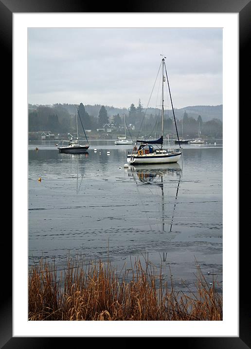 Frozen Windermere Framed Mounted Print by Catherine Fowler