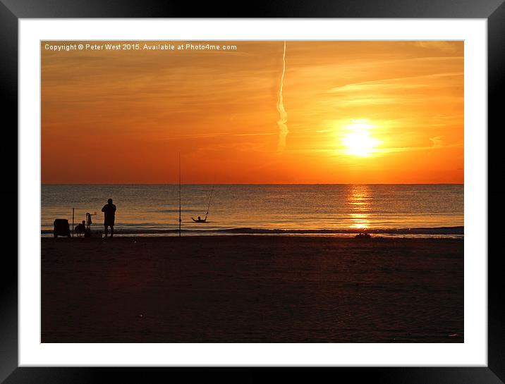  Fishermen at sunrise Framed Mounted Print by Peter West