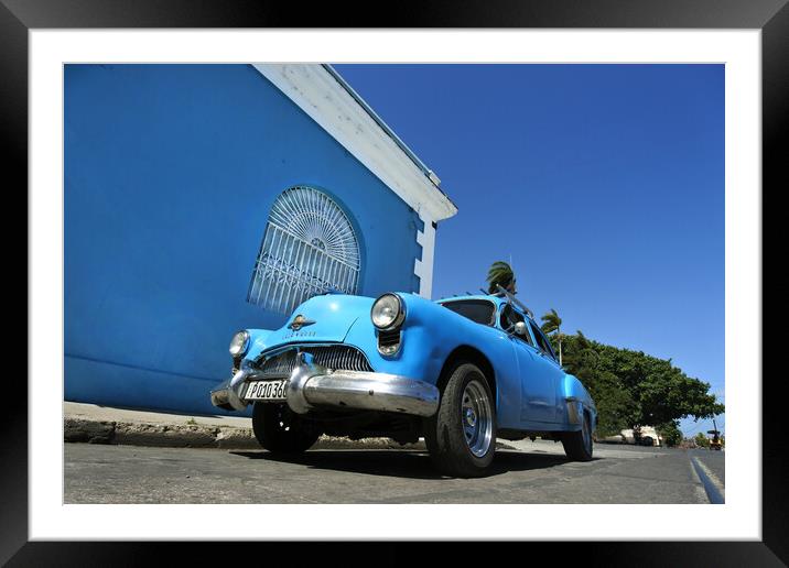 Shades of Blue in Cienfuegos Cuba. Framed Mounted Print by MIKE POBEGA
