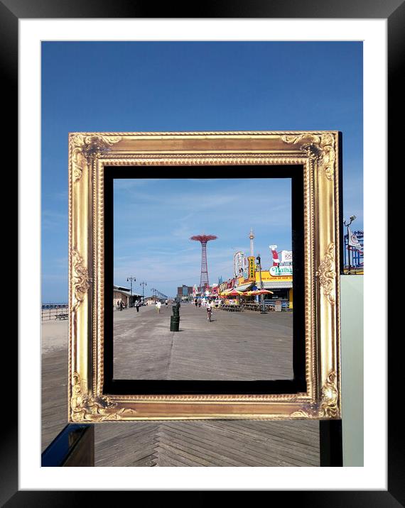 Framed in Coney Island New York Framed Mounted Print by MIKE POBEGA