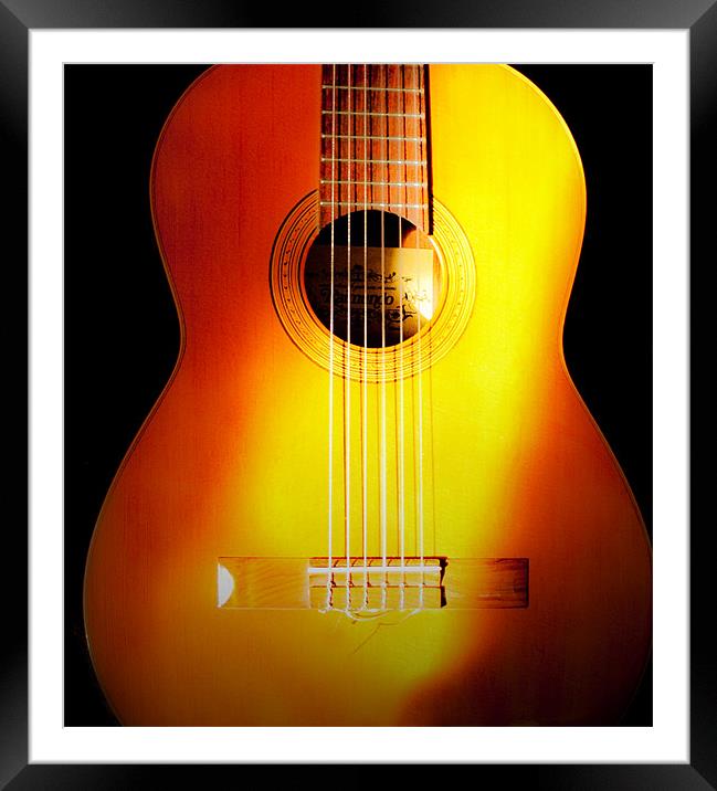 Guitar Framed Mounted Print by Simon Drew
