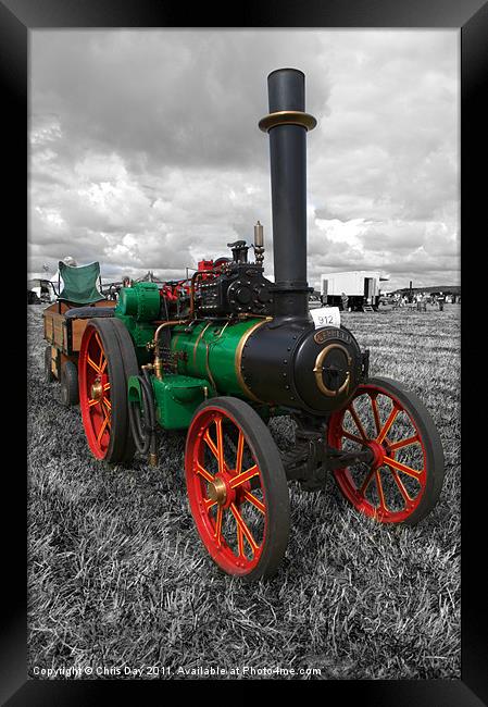 Steam Tractor. Framed Print by Chris Day