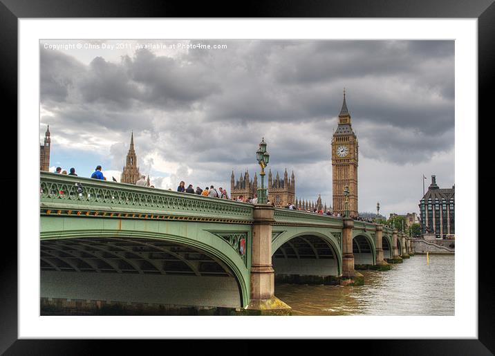 Westminster bridge Framed Mounted Print by Chris Day