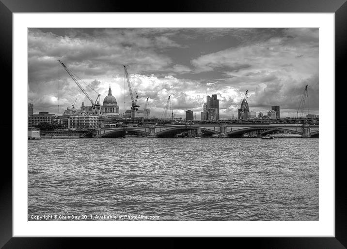 City of London skyline Framed Mounted Print by Chris Day