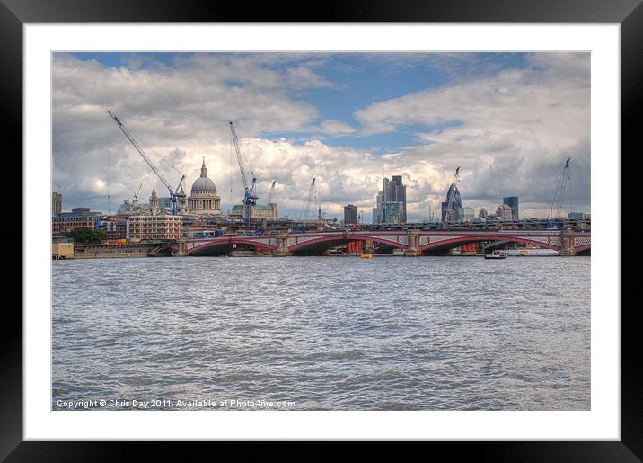 City of London skyline Framed Mounted Print by Chris Day