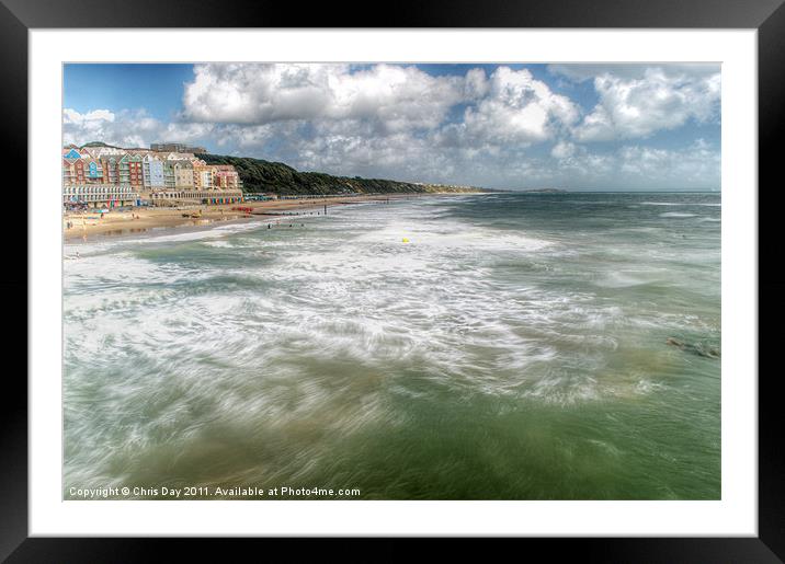 Boscombe Beach Framed Mounted Print by Chris Day