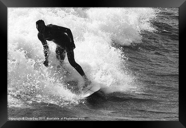 Surfing Framed Print by Chris Day