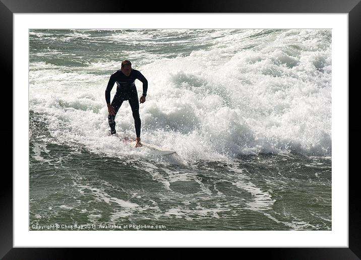 Surfing Framed Mounted Print by Chris Day