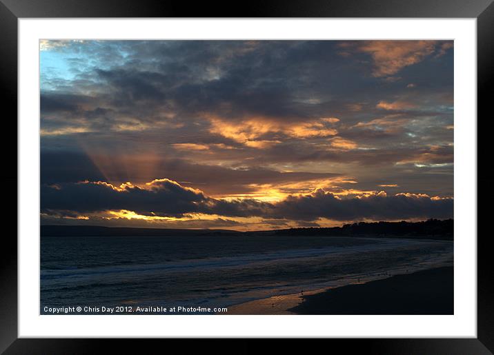 Bournemouth Sunset Framed Mounted Print by Chris Day