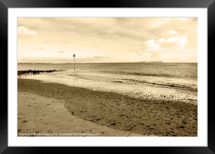 Beach at Hengistbury Head Framed Mounted Print by Chris Day