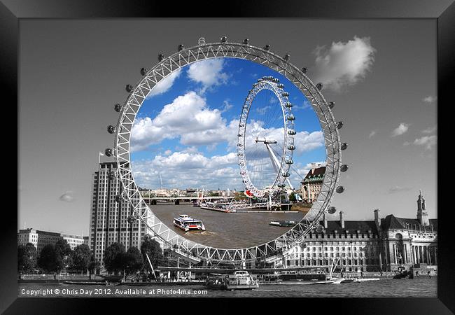 The London Eye Framed Print by Chris Day