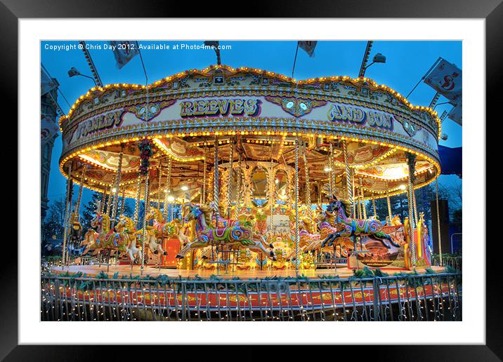 Carousel in Bournemouth Framed Mounted Print by Chris Day
