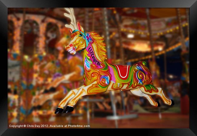 Carousel Horse Elizabeth Framed Print by Chris Day