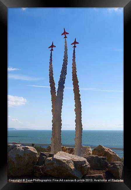 Red Arrows Memorial Framed Print by Chris Day