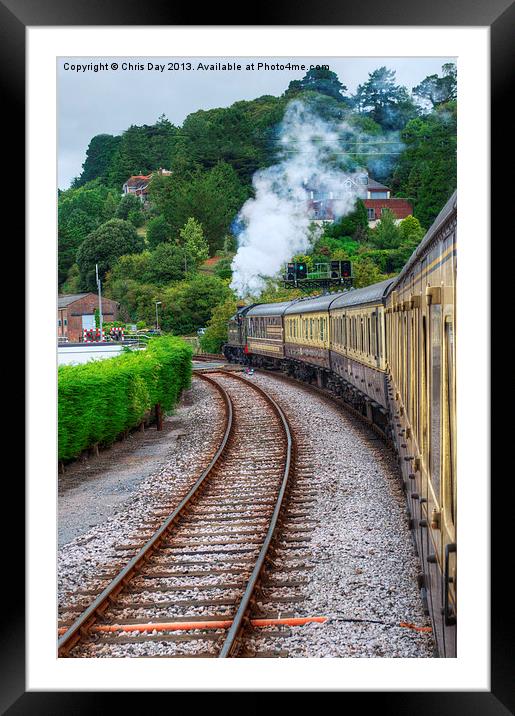 Paignton to Dartmouth Railway Framed Mounted Print by Chris Day
