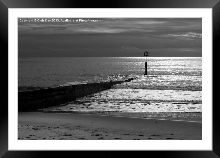The Groyne Framed Mounted Print by Chris Day