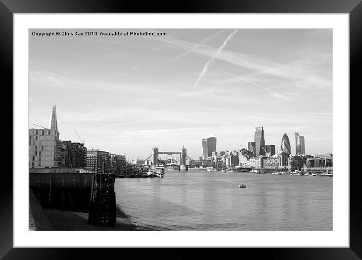 City of London Skyline Framed Mounted Print by Chris Day