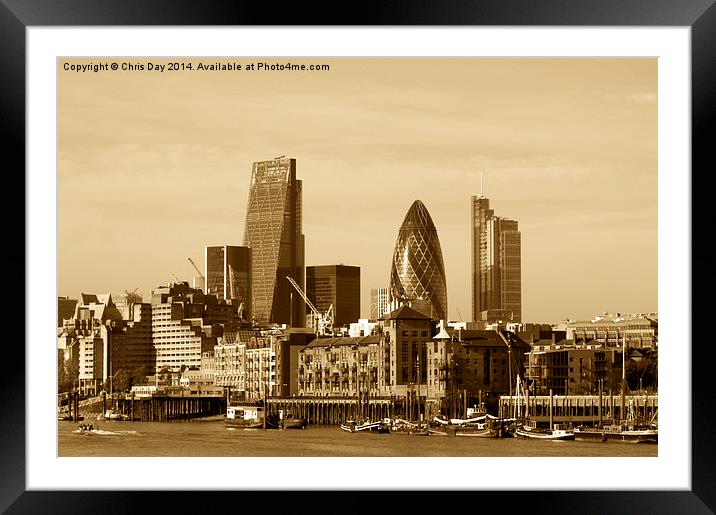 City of London Skyline Framed Mounted Print by Chris Day