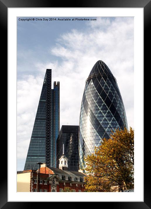 City of London Skyline  Framed Mounted Print by Chris Day