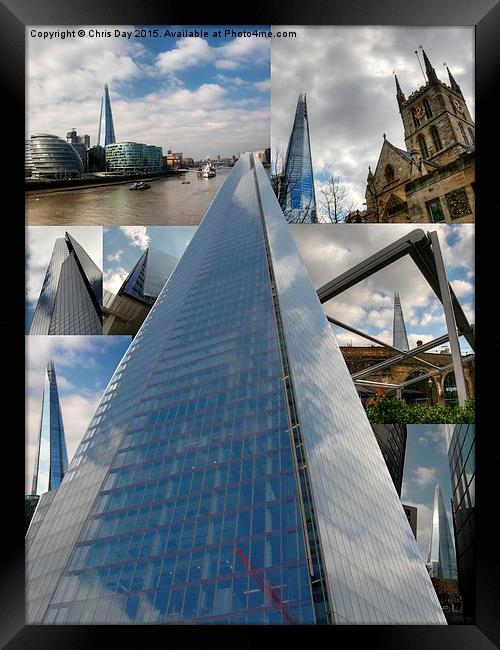  Collage of images of the Shard Framed Print by Chris Day
