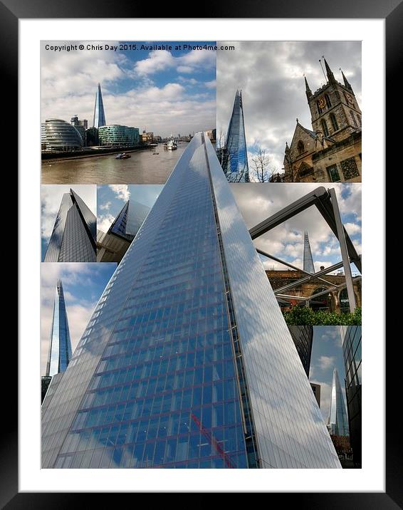  Collage of images of the Shard Framed Mounted Print by Chris Day