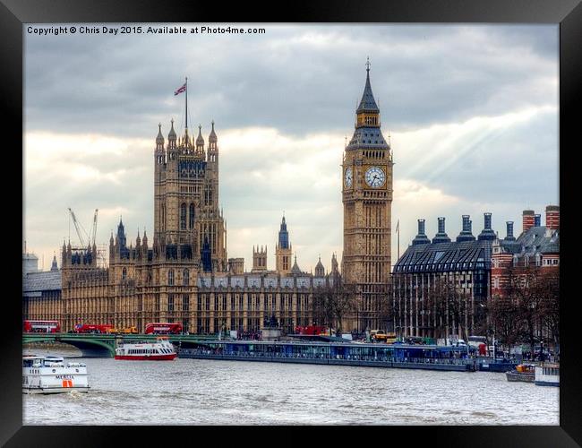  Houses of Parliament Framed Print by Chris Day