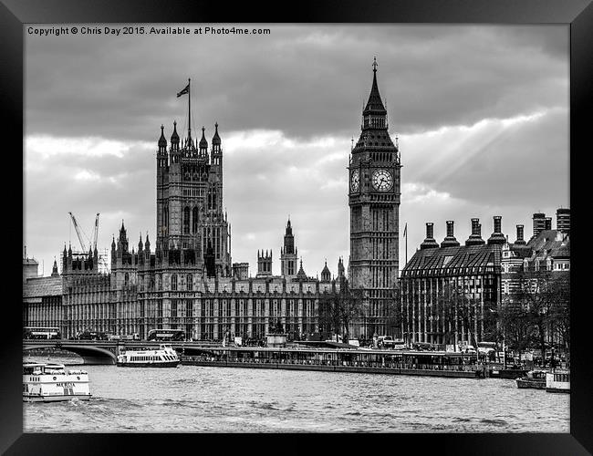  Houses of Parliament Framed Print by Chris Day