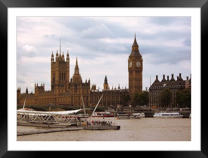 Palace of Westminster from the South Bank Framed Mounted Print by Chris Day