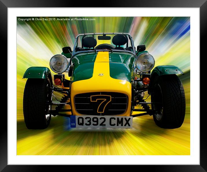 Caterham 7 Framed Mounted Print by Chris Day