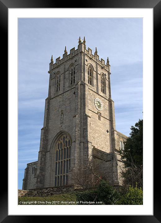 Christchurch Priory bell tower Framed Mounted Print by Chris Day