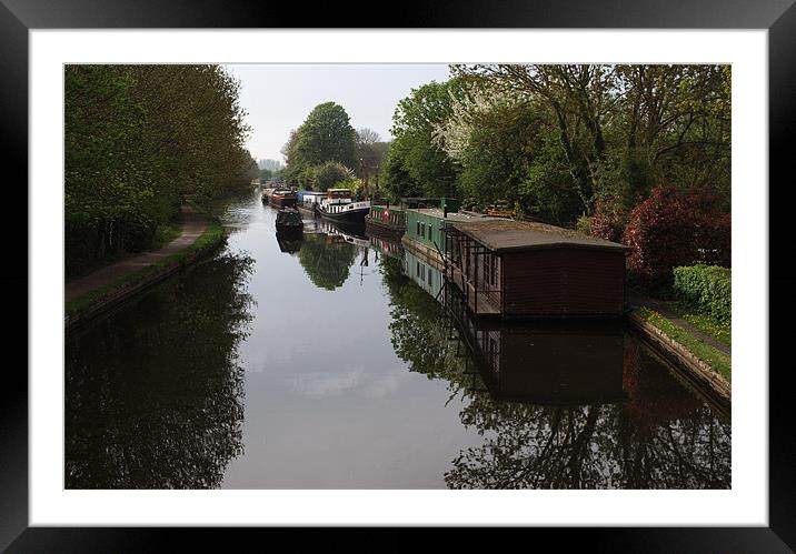 Houseboats in Cowley Framed Mounted Print by Chris Day